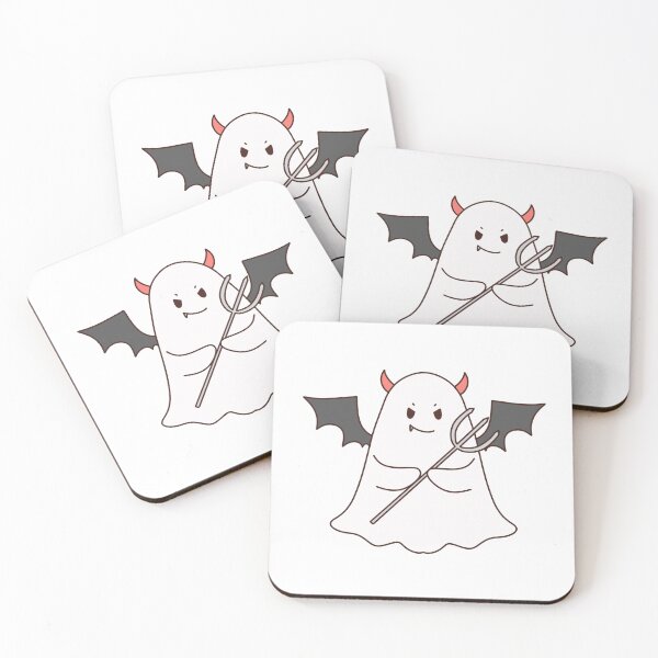 Item preview, Cute Devil Ghost with Pitchfork and Bat Wings Halloween Illustration designed and sold by Zmonz.