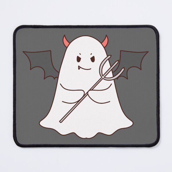Item preview, Cute Devil Ghost with Pitchfork and Bat Wings Halloween Illustration designed and sold by Zmonz.