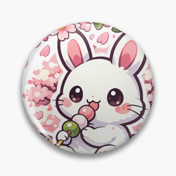 Item preview, Kawaii Rabbit Hanami Dango Under Cherry Blossoms | Japanese Sakura Spring Sticker designed and sold by kawaii animal store (in Japan).