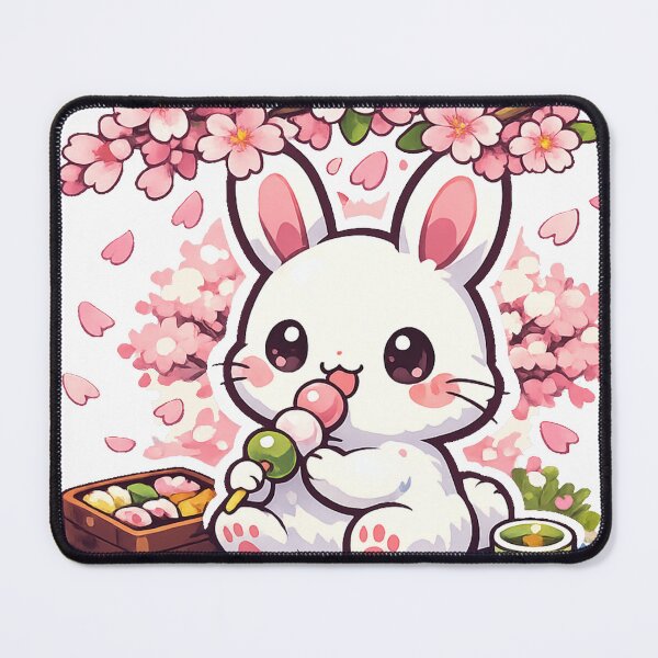 Item preview, Kawaii Rabbit Hanami Dango Under Cherry Blossoms | Japanese Sakura Spring Sticker designed and sold by kawaii animal store (in Japan).