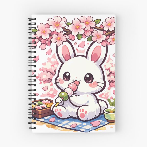 Item preview, Kawaii Rabbit Hanami Dango Under Cherry Blossoms | Japanese Sakura Spring Sticker designed and sold by kawaii animal store (in Japan).