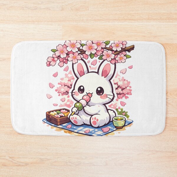 Item preview, Kawaii Rabbit Hanami Dango Under Cherry Blossoms | Japanese Sakura Spring Sticker designed and sold by kawaii animal store (in Japan).