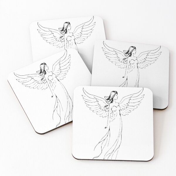 Item preview, Winged Muse – Minimalist Angel Line Art designed and sold by Mido-artister.