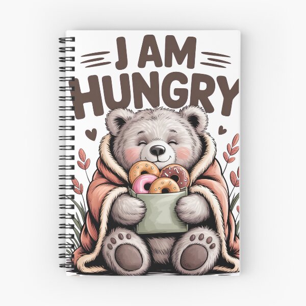 Item preview, I Am Hungry Fluffy Bear Wrapped In Blanket Eating Donuts designed and sold by BumbleBloom7.
