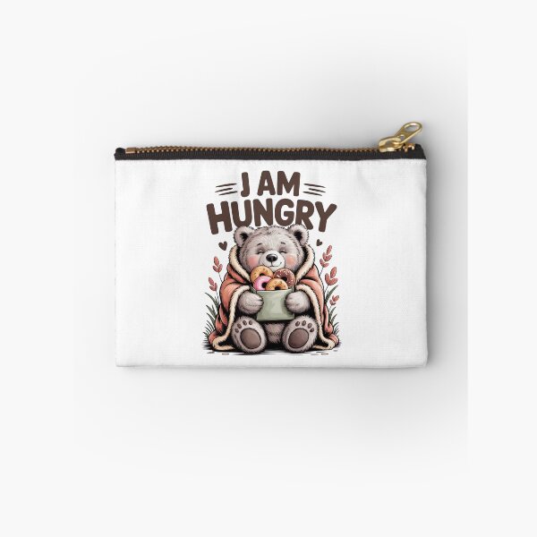 Item preview, I Am Hungry Fluffy Bear Wrapped In Blanket Eating Donuts designed and sold by BumbleBloom7.