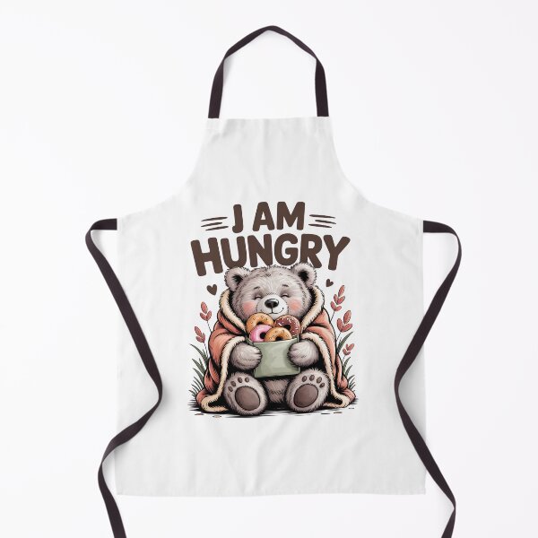Item preview, I Am Hungry Fluffy Bear Wrapped In Blanket Eating Donuts designed and sold by BumbleBloom7.