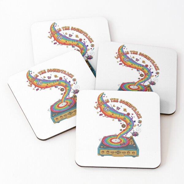 Item preview, Love Is The Soundtrack - Rainbow Retro Record Player Illustration designed and sold by DesignsCreative.