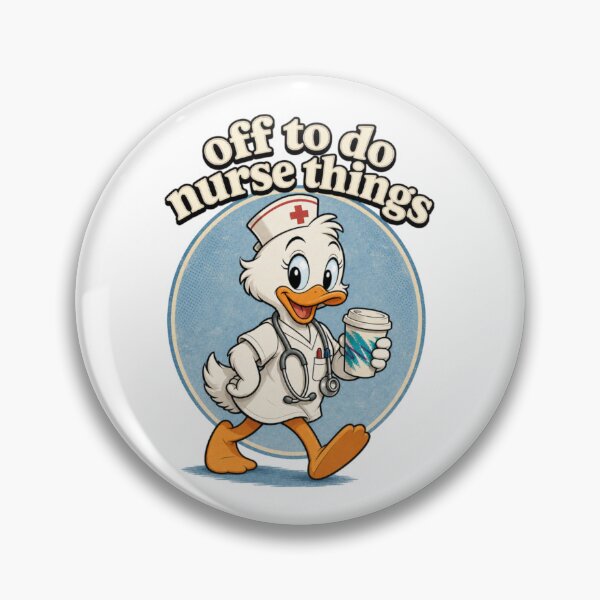 Item preview, Off To Do Nurse Things - Cute Retro 80s Duck Nurse Cartoon T-Shirt designed and sold by Sticker-Maxxing-1.