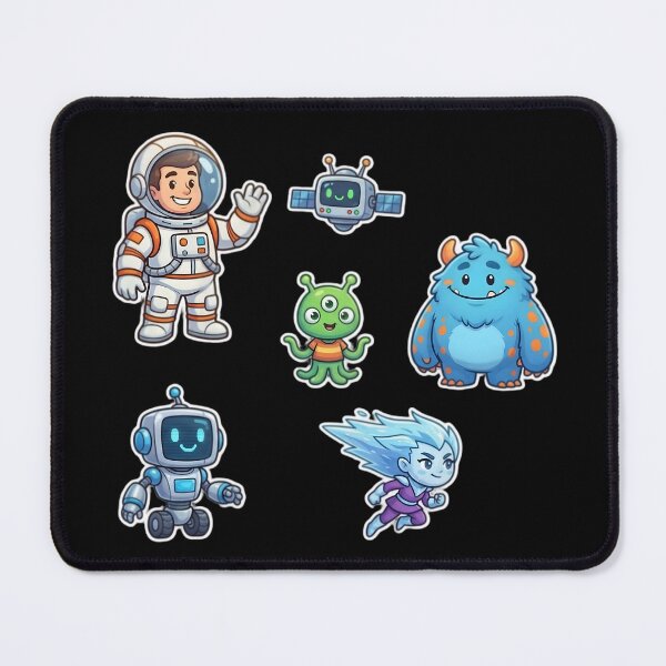 Item preview, Cute Kawaii Space Sticker Pack | Astronaut Robot Alien Monster Planet Star Cartoon Characters designed and sold by Bhaskar Digital Art.