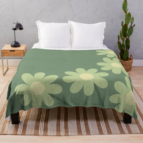Item preview, Muted minimalist abstract floral illustration on dusty sage green backgroud designed and sold by 722u.