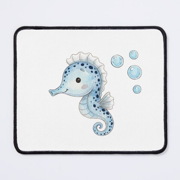 Item preview, seahorse with bubbles designed and sold by temptedd.