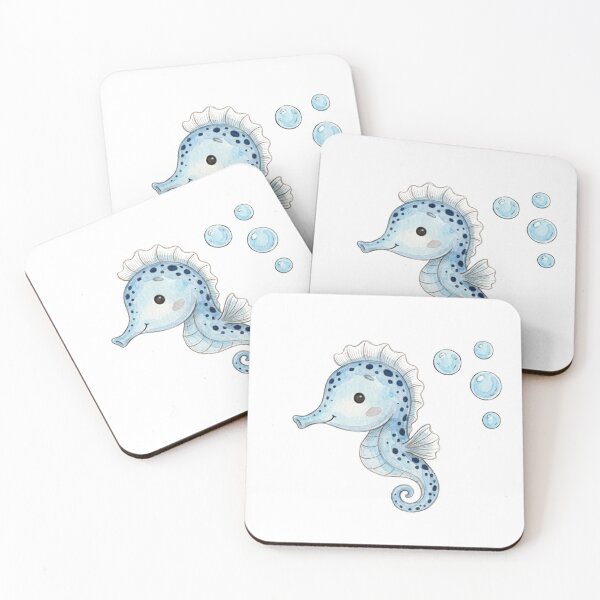 Item preview, seahorse with bubbles designed and sold by temptedd.