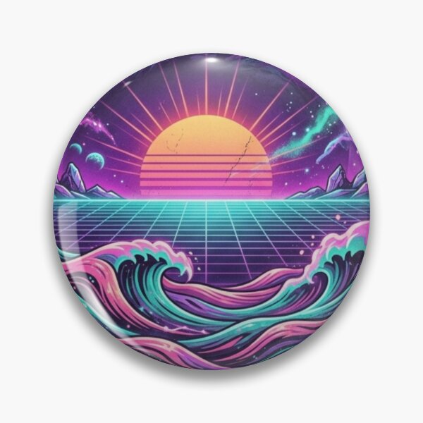 Item preview, Dreamwave Horizon – Retro Cosmic Sunset designed and sold by Dogandesighn.