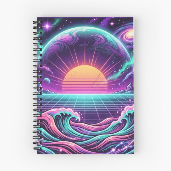 Item preview, Dreamwave Horizon – Retro Cosmic Sunset designed and sold by Dogandesighn.