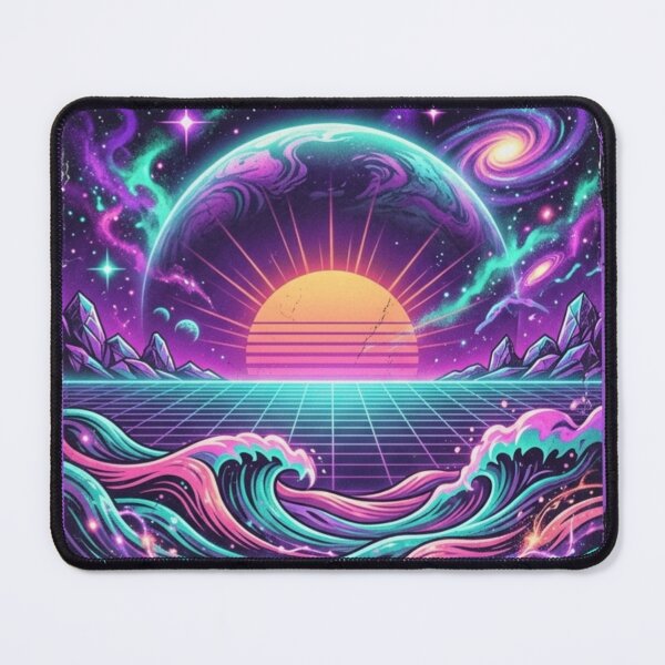 Item preview, Dreamwave Horizon – Retro Cosmic Sunset designed and sold by Dogandesighn.