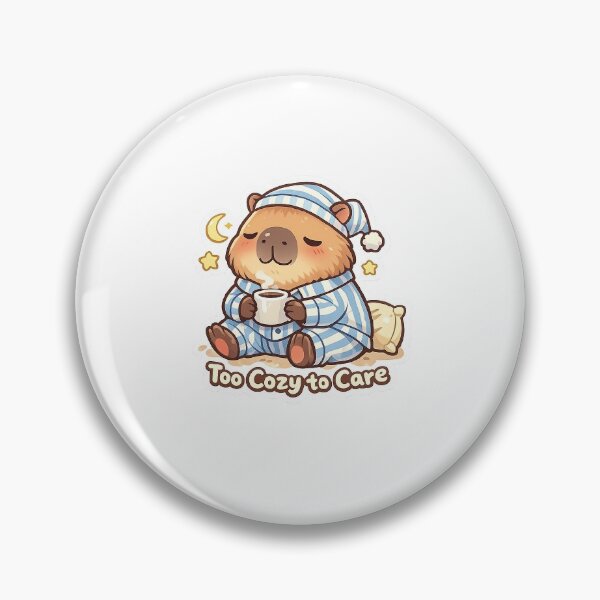 Item preview, Cute Chubby Capybara Sticker | Too Cozy to Care | Kawaii Animal Meme designed and sold by  PixelPop Studio.