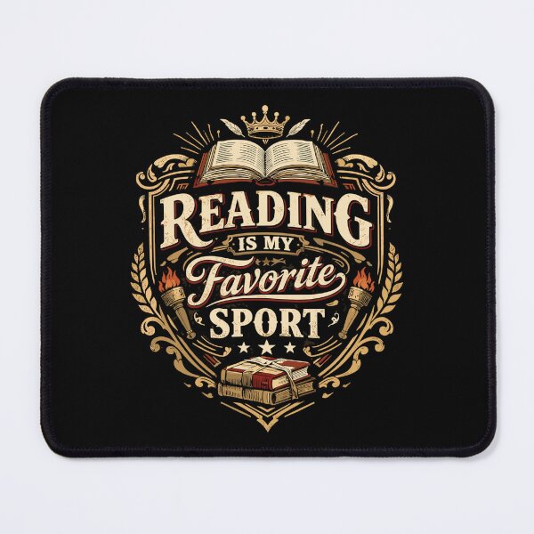 Item preview, Vintage coat of arms: Reading is my favorite sport designed and sold by Pineapple-Tree.