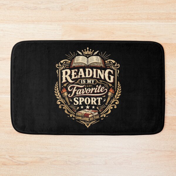 Item preview, Vintage coat of arms: Reading is my favorite sport designed and sold by Pineapple-Tree.