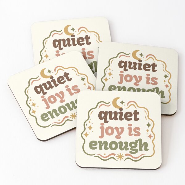 Item preview, Quiet Joy Is Enough – Cozy Minimalist Typography Art designed and sold by CosmicQuietStudio.