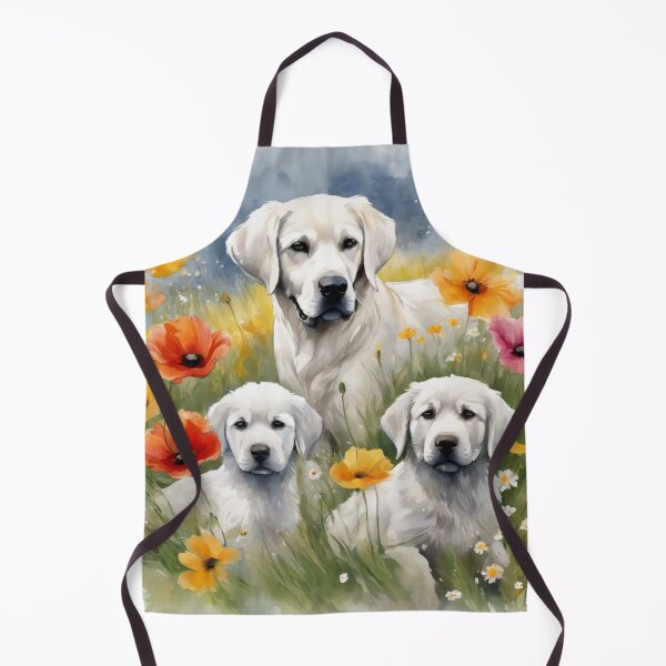 Item preview, White Labradors in a Flower Field designed and sold by Wags & Tails.