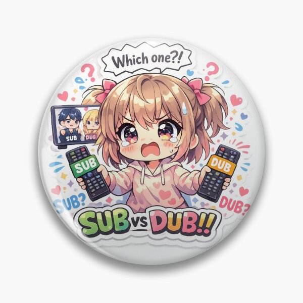 Item preview, Sub vs Dub Sticker Kawaii Anime Debate Humor for Otakus & Weebs designed and sold by CutePrintCorner.