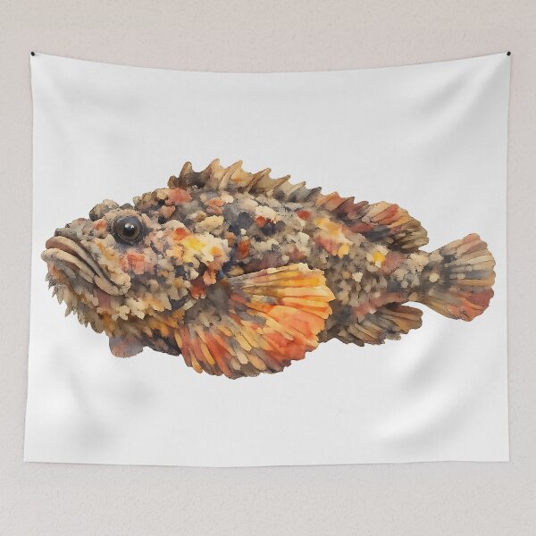 Item preview, Camouflaged Reef Stonefish Watercolour Art designed and sold by Jaruart.