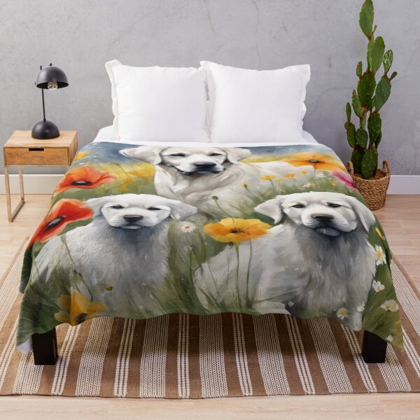 Item preview, White Labradors in a Flower Field designed and sold by Wags & Tails.