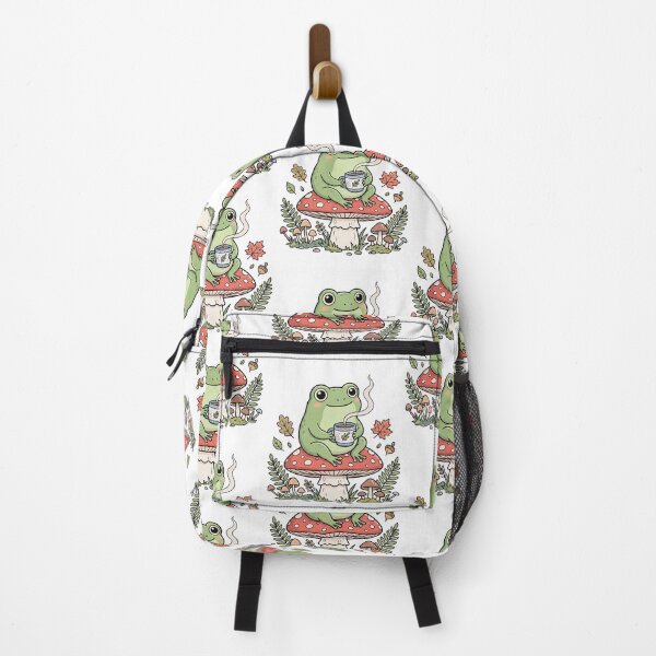 Item preview, Cute Amphibian Sipping Coffee on Fungi Fall designed and sold by FrankOliver.