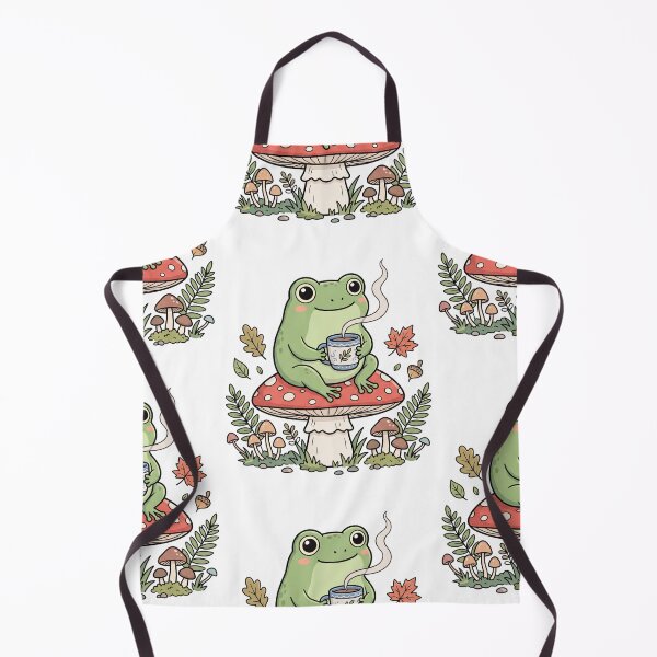 Item preview, Cute Amphibian Sipping Coffee on Fungi Fall designed and sold by FrankOliver.