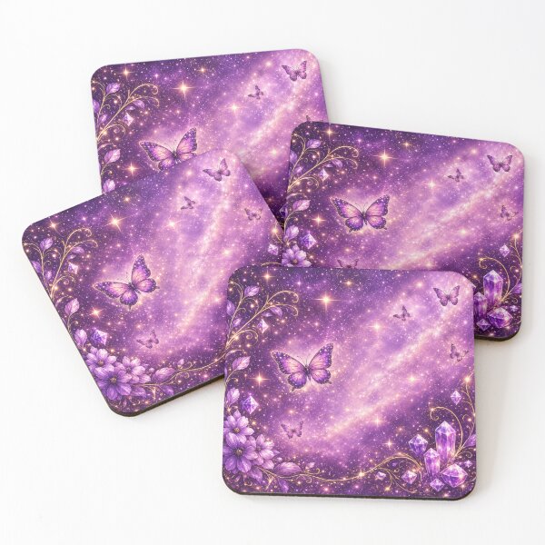 Item preview, Purple Galaxy Butterflies & Crystals designed and sold by I Sell Stuff.
