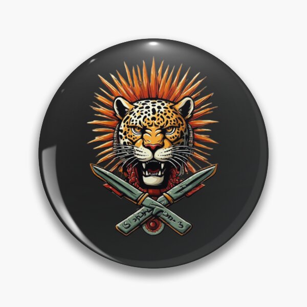Item preview, Fierce Jaguar with Sunburst & Crossed Blades | Elysium Echoes Icon designed and sold by Shift-Bloom.