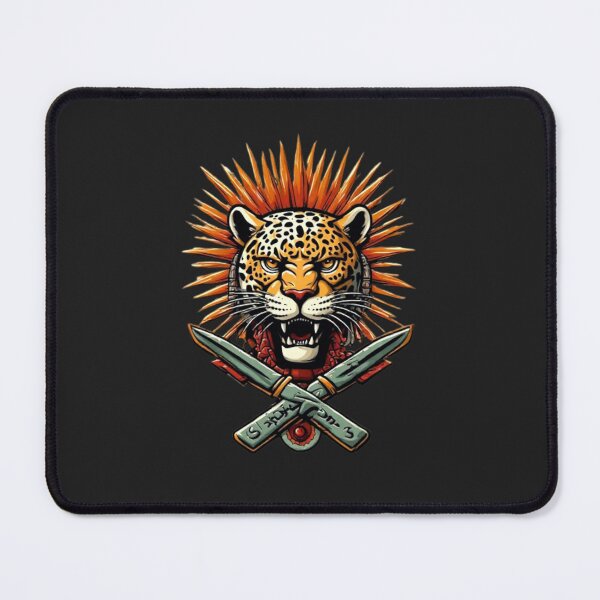 Item preview, Fierce Jaguar with Sunburst & Crossed Blades | Elysium Echoes Icon designed and sold by Shift-Bloom.