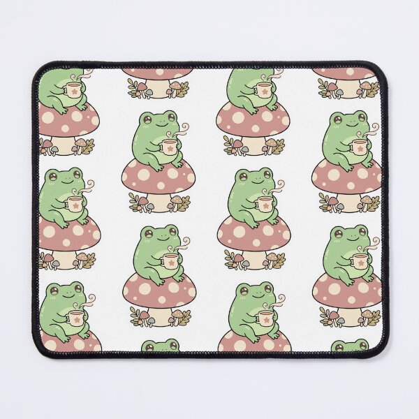 Item preview, Kawaii Anuran Sipping Drink on Dotted Fungi Cap designed and sold by FrankOliver.