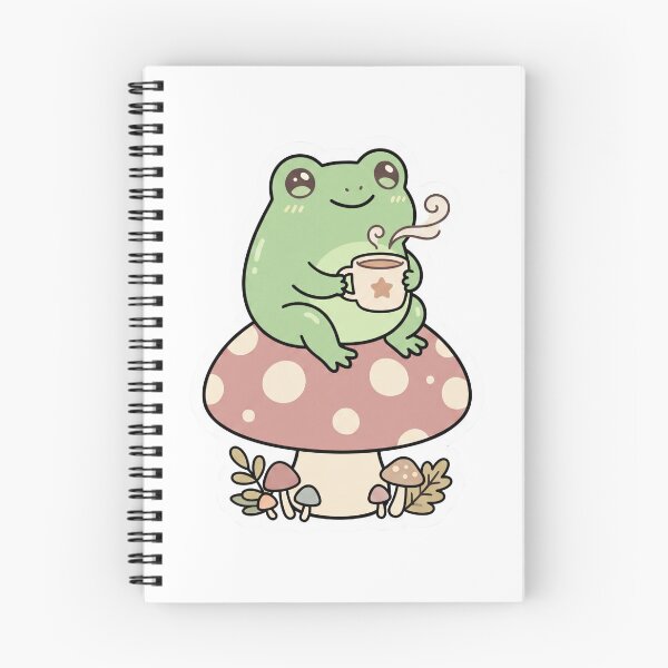 Item preview, Kawaii Anuran Sipping Drink on Dotted Fungi Cap designed and sold by FrankOliver.
