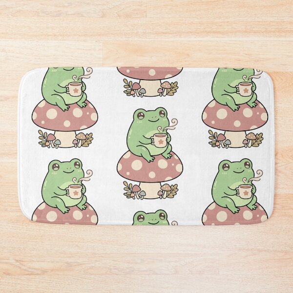 Item preview, Kawaii Anuran Sipping Drink on Dotted Fungi Cap designed and sold by FrankOliver.
