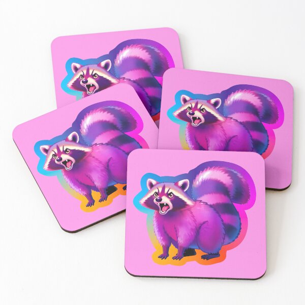 Item preview, Cute Angry Rainbow Raccoon designed and sold by BeetleyBee.