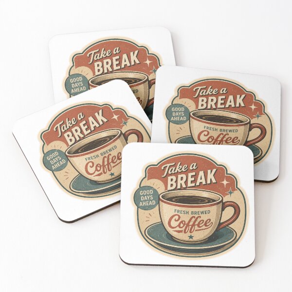 Item preview, Take a Break Vintage Coffee Sticker designed and sold by stiishop.