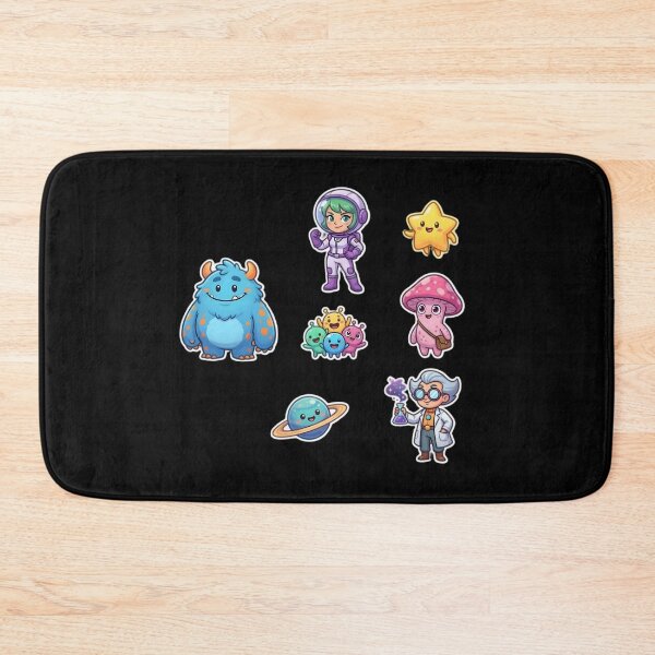 Item preview, Cute Kawaii Space Characters Sticker Pack | Astronaut Girl Monster Planet Mushroom Scientist Cartoon Art designed and sold by Bhaskar Digital Art.