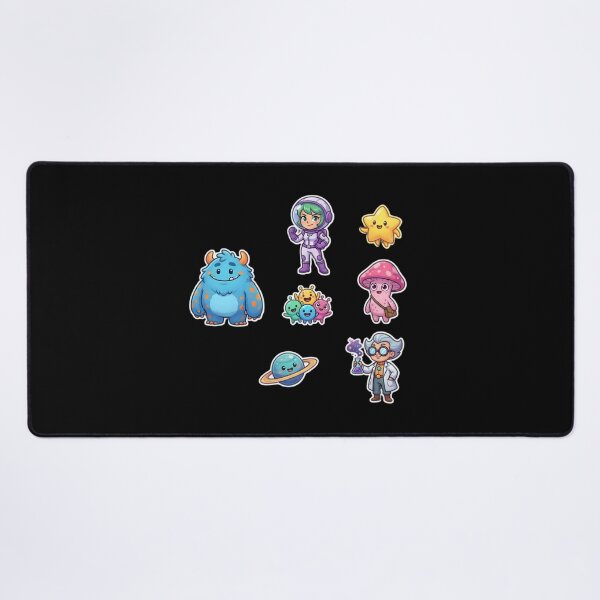 Item preview, Cute Kawaii Space Characters Sticker Pack | Astronaut Girl Monster Planet Mushroom Scientist Cartoon Art designed and sold by Bhaskar Digital Art.