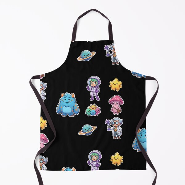 Item preview, Cute Kawaii Space Characters Sticker Pack | Astronaut Girl Monster Planet Mushroom Scientist Cartoon Art designed and sold by Bhaskar Digital Art.