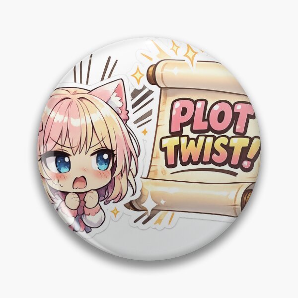 Item preview, Anime Plot Twist Reaction Sticker Kawaii Catgirl Humor for Otakus & Anime Fans designed and sold by CutePrintCorner.