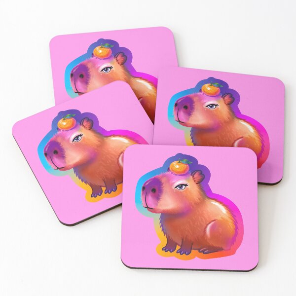Item preview, Rainbow Capybara Sticker | Cute Neon Animal designed and sold by BeetleyBee.
