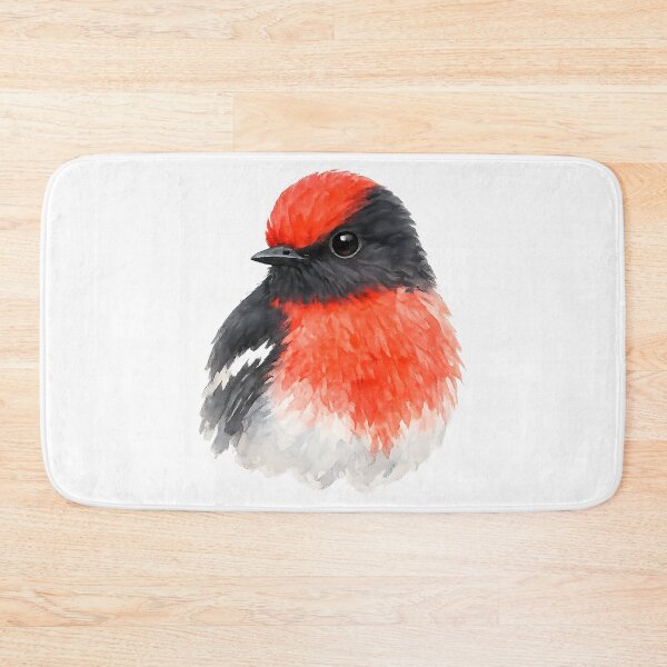Item preview, Red-capped Robin Watercolour Illustration designed and sold by Jaruart.
