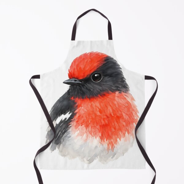 Item preview, Red-capped Robin Watercolour Illustration designed and sold by Jaruart.