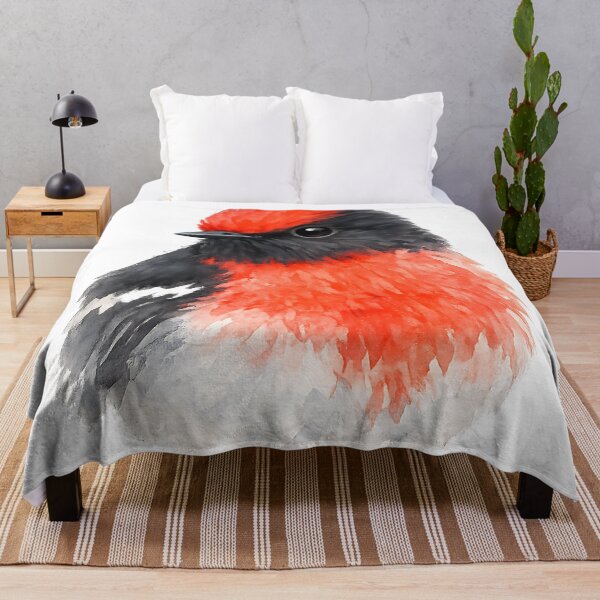 Item preview, Red-capped Robin Watercolour Illustration designed and sold by Jaruart.