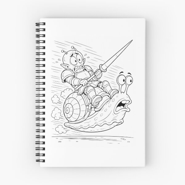 Item preview, Funny Alien Knight Riding a Giant Snail Fantasy Space Cartoon designed and sold by ComedyInkFactor.