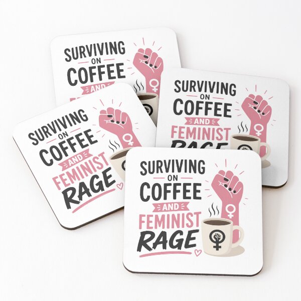 Item preview, Surviving on coffee and feminist rage designed and sold by FemmeRageWithin.