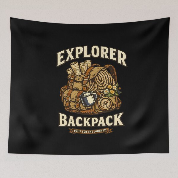 Item preview, Explorer Backpack Vintage Camping Adventure designed and sold by rp-art.