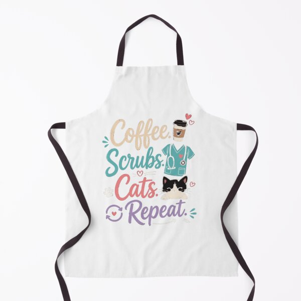 Item preview, Coffee. Scrubs. Cats. Repeat. | Funny Nurse Cat Lover T-Shirt | RN Coffee Gift designed and sold by 1PRINTORA1.