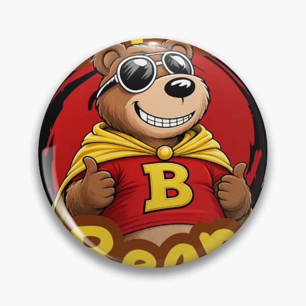 Item preview, Super Bear - Cool Cartoon Hero Bear with Yellow Cape designed and sold by Peanutspixel.